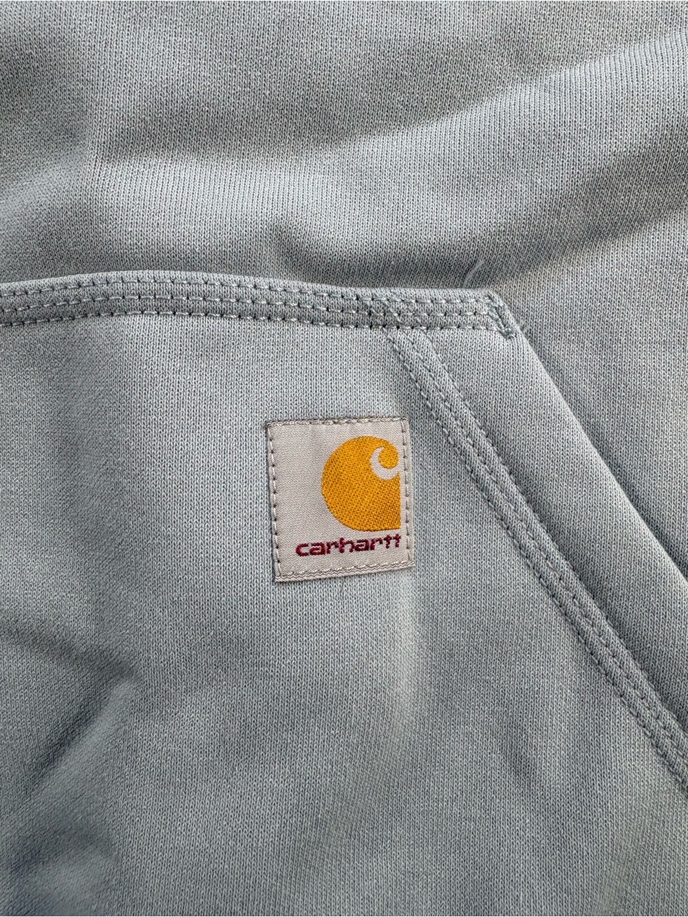 Carhartt Rain Defender Mens XL Loose Fit Quarter Zip Anorak Hoodie Light Blue - Picture 4 of 6